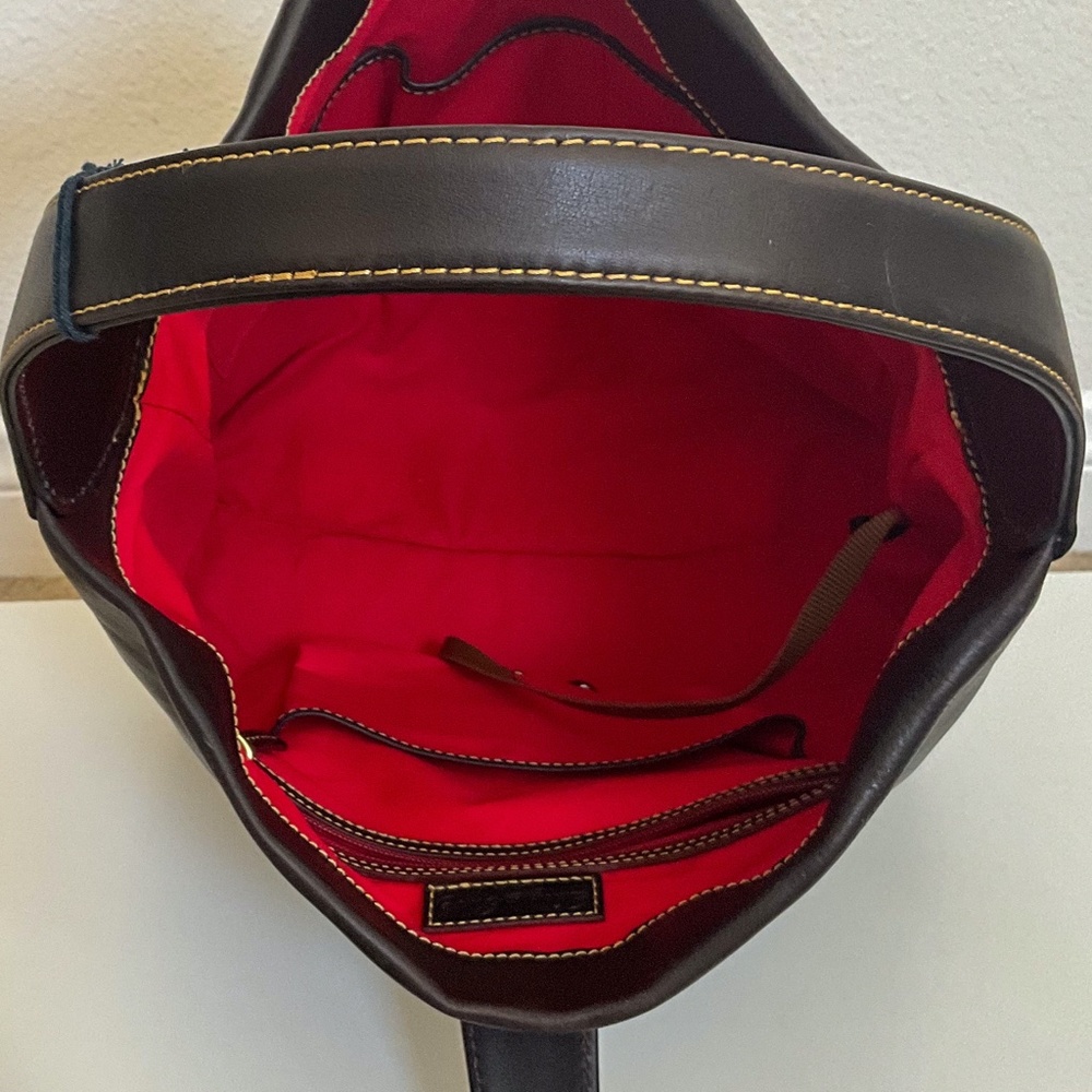✨NEW✨Dooney & Bourke FLORENTINE Leather LOGO LOCK Hobo Shoulder - BROWN TMORO - Picture 6 of 13